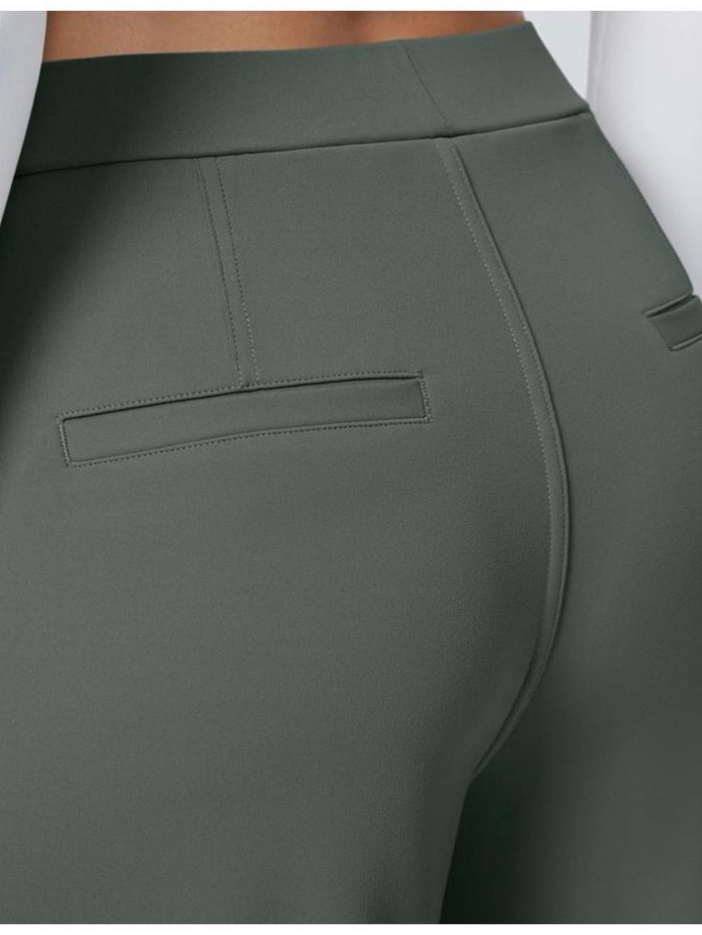 HALARA Wide-Leg High Waist Trousers in Olive - Picture 3 of 4
